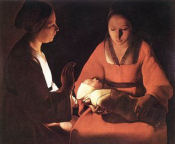 ジョルジュ・ド・ラ・トゥール画　タイトルは「新生児」あるいは「生誕」